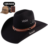 Chapéu 3 Cravos Americano Preto + Boné e Carteira GRÁTIS