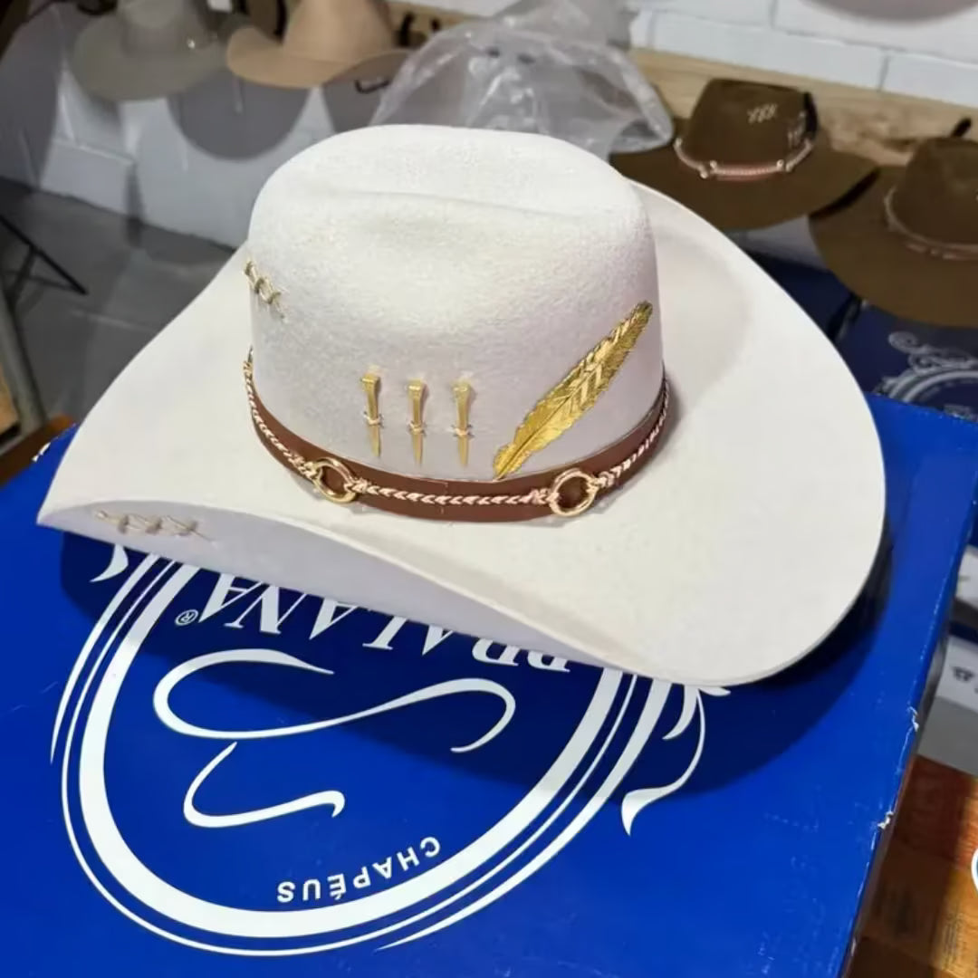 Chapéu 3 Cravos Americano Gelo + Boné e Carteira GRÁTIS
