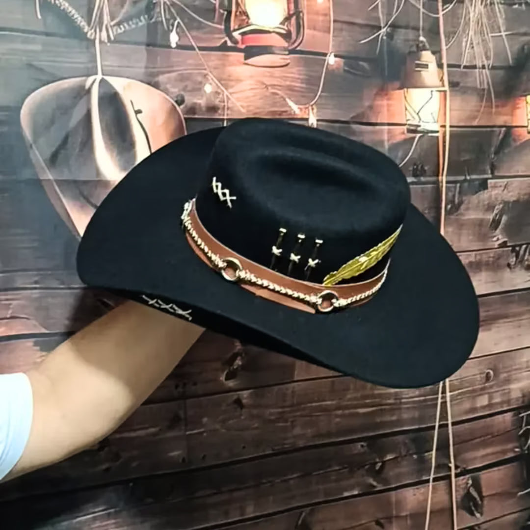 Chapéu 3 Cravos Americano Preto + Boné e Carteira GRÁTIS