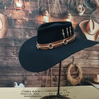Chapéu 3 Cravos Casca de Bala Preto + Boné e Carteira GRÁTIS