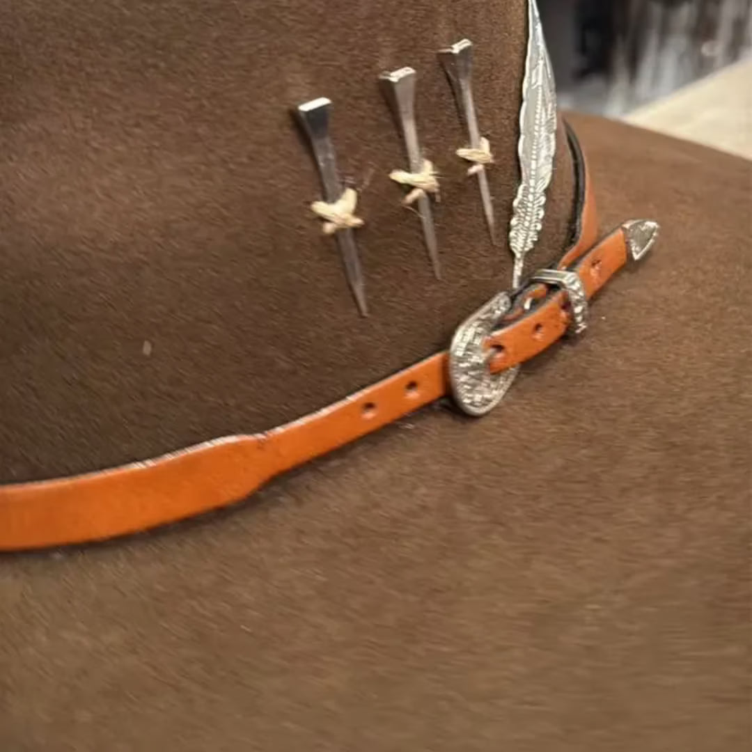 Chapéu 3 Cravos Casca de Bala Marrom + Boné e Carteira GRÁTIS